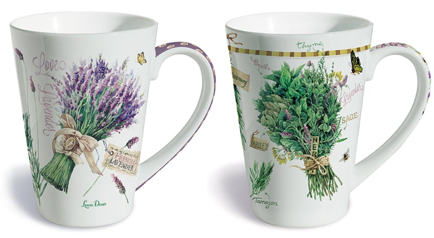 Picture of Lissom Design W35057 Byrd 2 Piece Lavender Allure Fine Porcelain Gift Mug Set