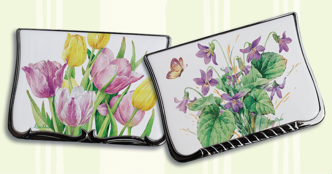 Picture of Lissom Design W61026 2 Piece Enchanted Garden Compact Mirror Set