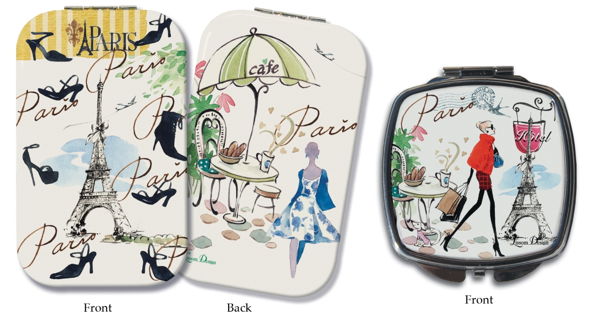 Picture of Lissom Design W61059 2 Piece French Accents Compact Mirror Set