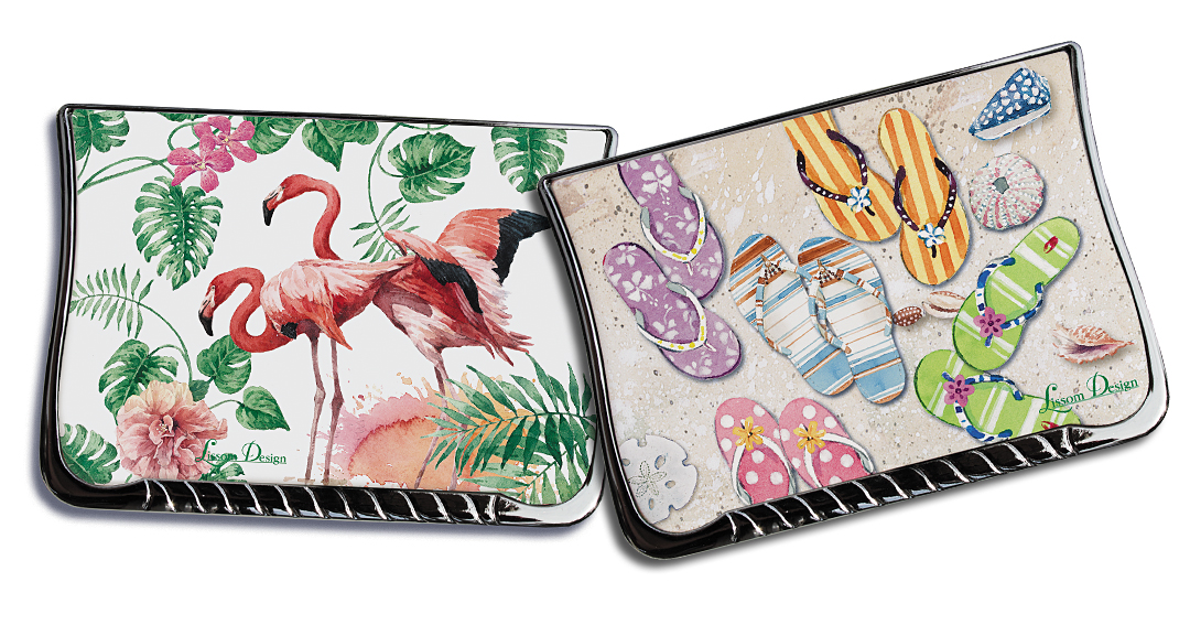 Picture of Lissom Design W61065 2 Piece Tropical Paradise Compact Mirror Set