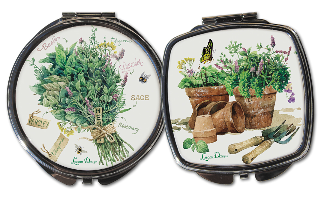 Picture of Lissom Design W61067 2 Piece Herb Garden Compact Mirror Set