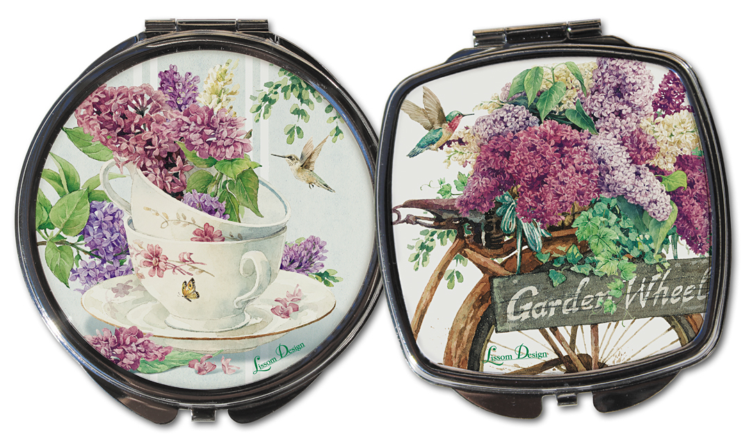 Picture of Lissom Design W61068 2 Piece Scent of Lilacs Compact Mirror Set