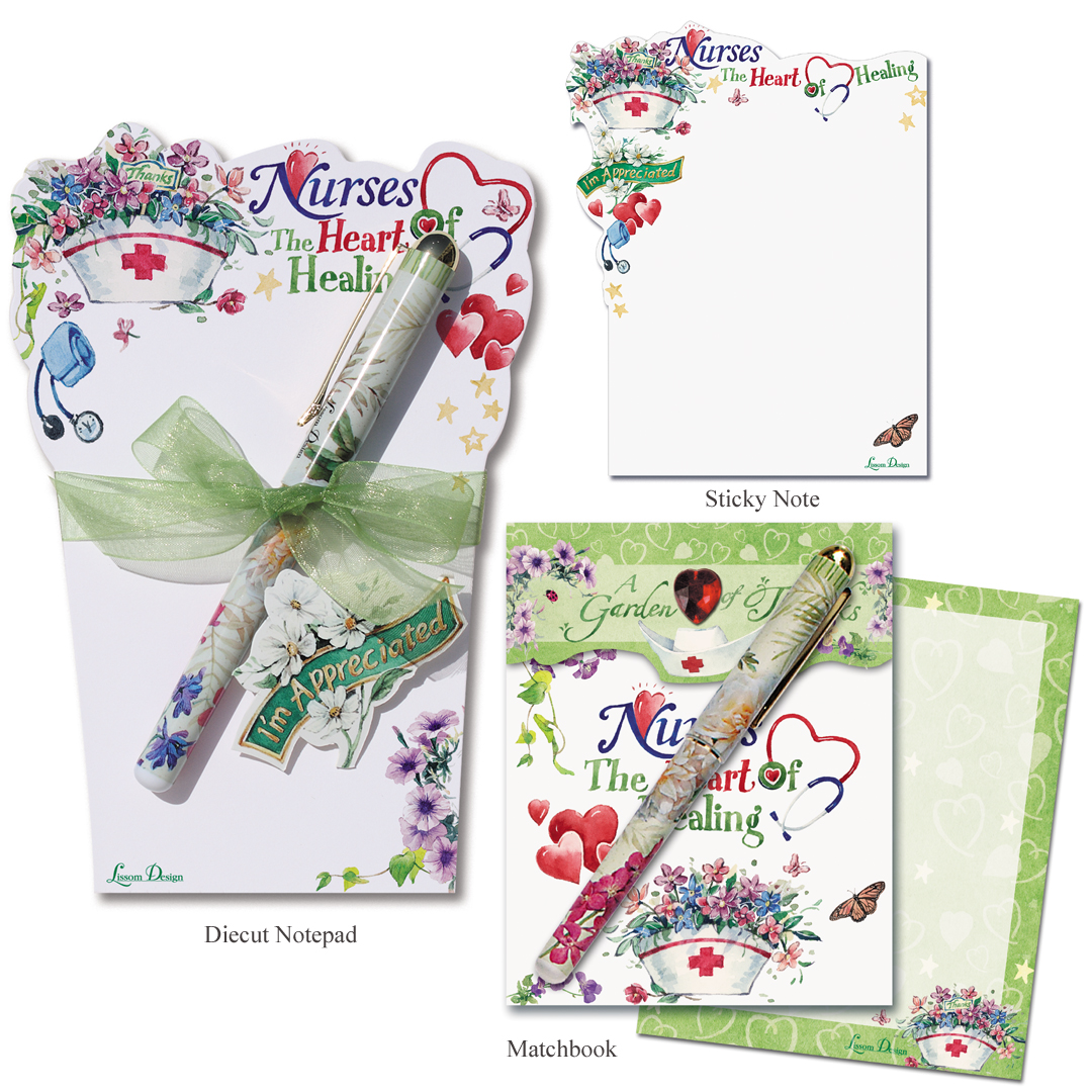 Picture of Lissom Design W22047 Nurses Heart of Healing 3 Notepad Sets