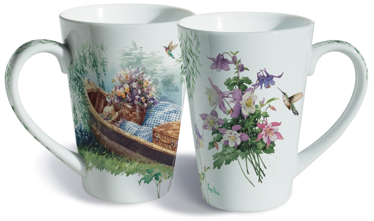 Picture of Lissom Design 35077 3.75 in. dia x 4.75 in. Lakeside Breeze Coffee Mug, Coastal Impressions