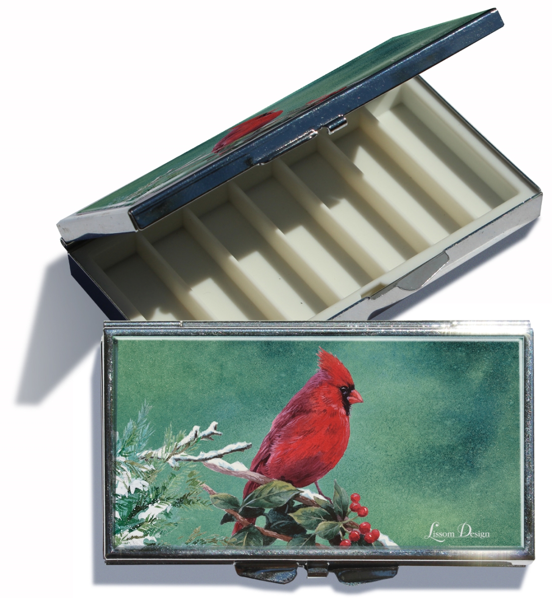 62178 7 Days Winter Harmony Decorative Pill Box Box, Green