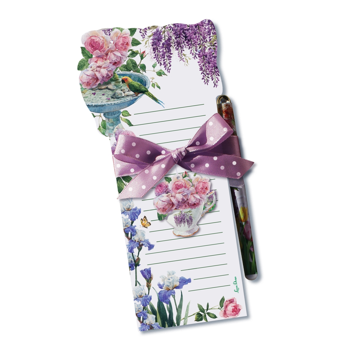 21079 8.75 x 3.75 in. Die Cut List Pad - Enchanted Garden