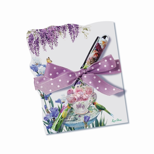 22179 4.5 x 3.75 in. Die Cut Notepad - Enchanted Garden