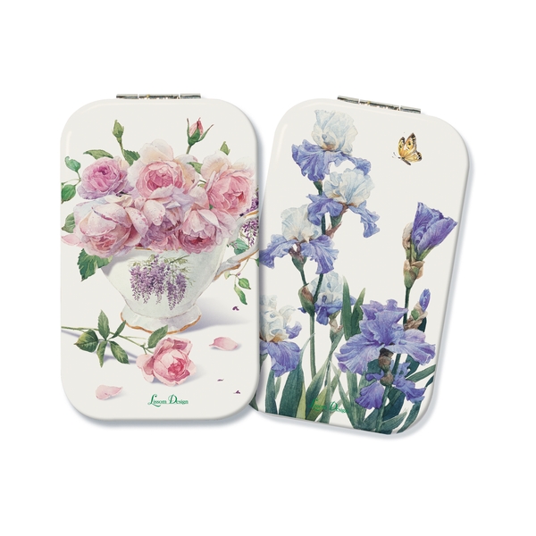 61079 2.25 x 3.75 x 0.5 in. Deluxe Compact Mirror - Enchanted Garden