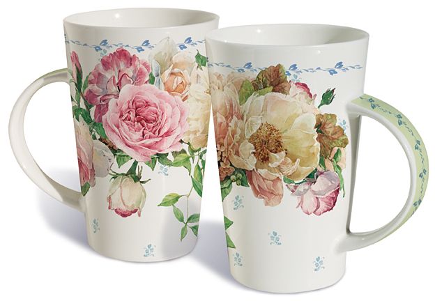 Picture of Lissom Design 35052 12 oz Porcelain Mug - Cottage in Bloom