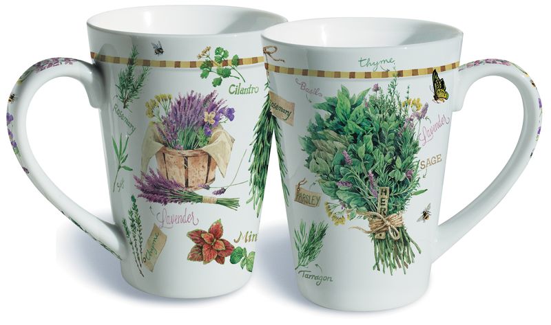 Picture of Lissom Design 35067 12 oz Porcelain Mug - Hydrangea Garden
