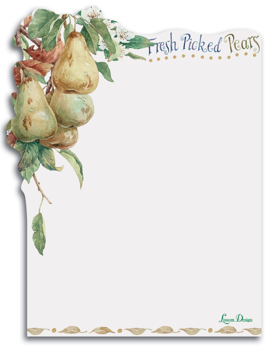 28070 3.5 x 4.75 in. Sticky Notepad, Pears, Fresh Farm - Set of 3