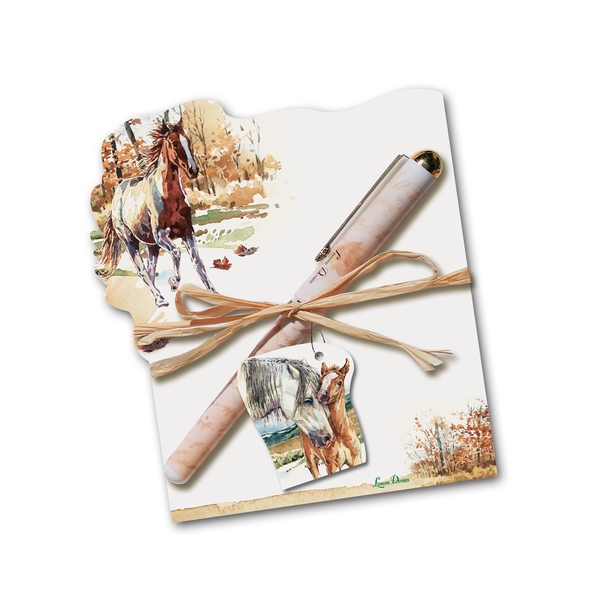 22069 4.37 x 5.37 in. Die Cut Notepad - Wild Mustang