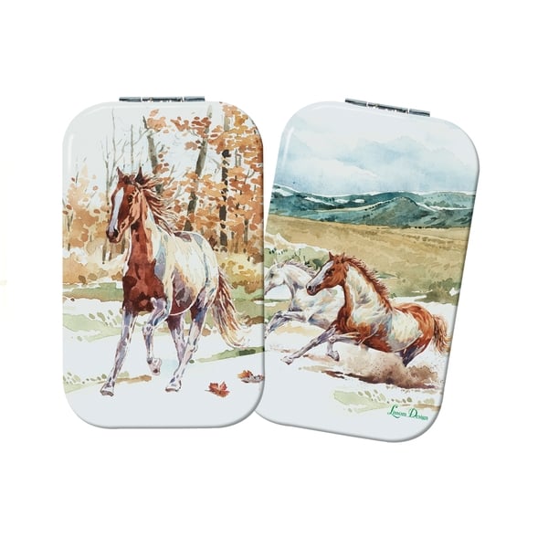 61069 2.25 x 3.75 x 0.38 in. Compact Mirror - Wild Mustang