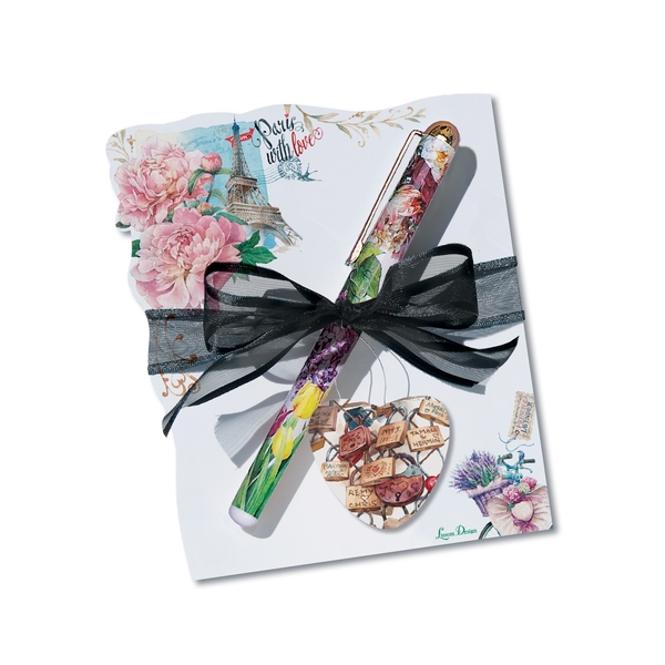 22071 4.37 x 5.37 in. Die Cut Notepad - From Paris with Love