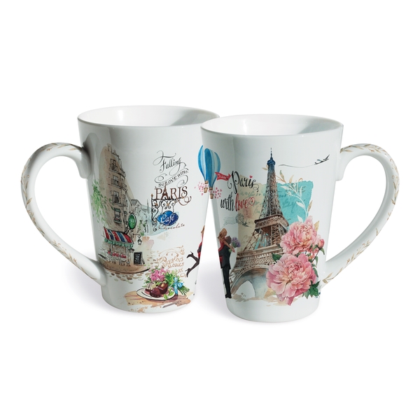 Picture of Lissom Design 35071 12 oz Porcelain Mug - From Paris with Love