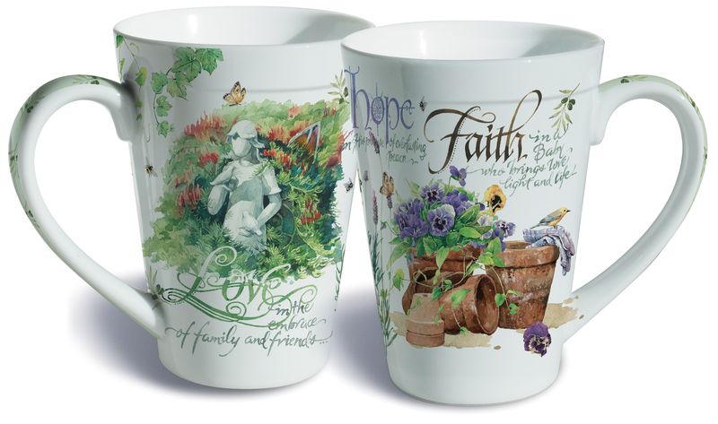 Picture of Lissom Design 35075 12 oz Porcelain Mug - Faith Hope Love