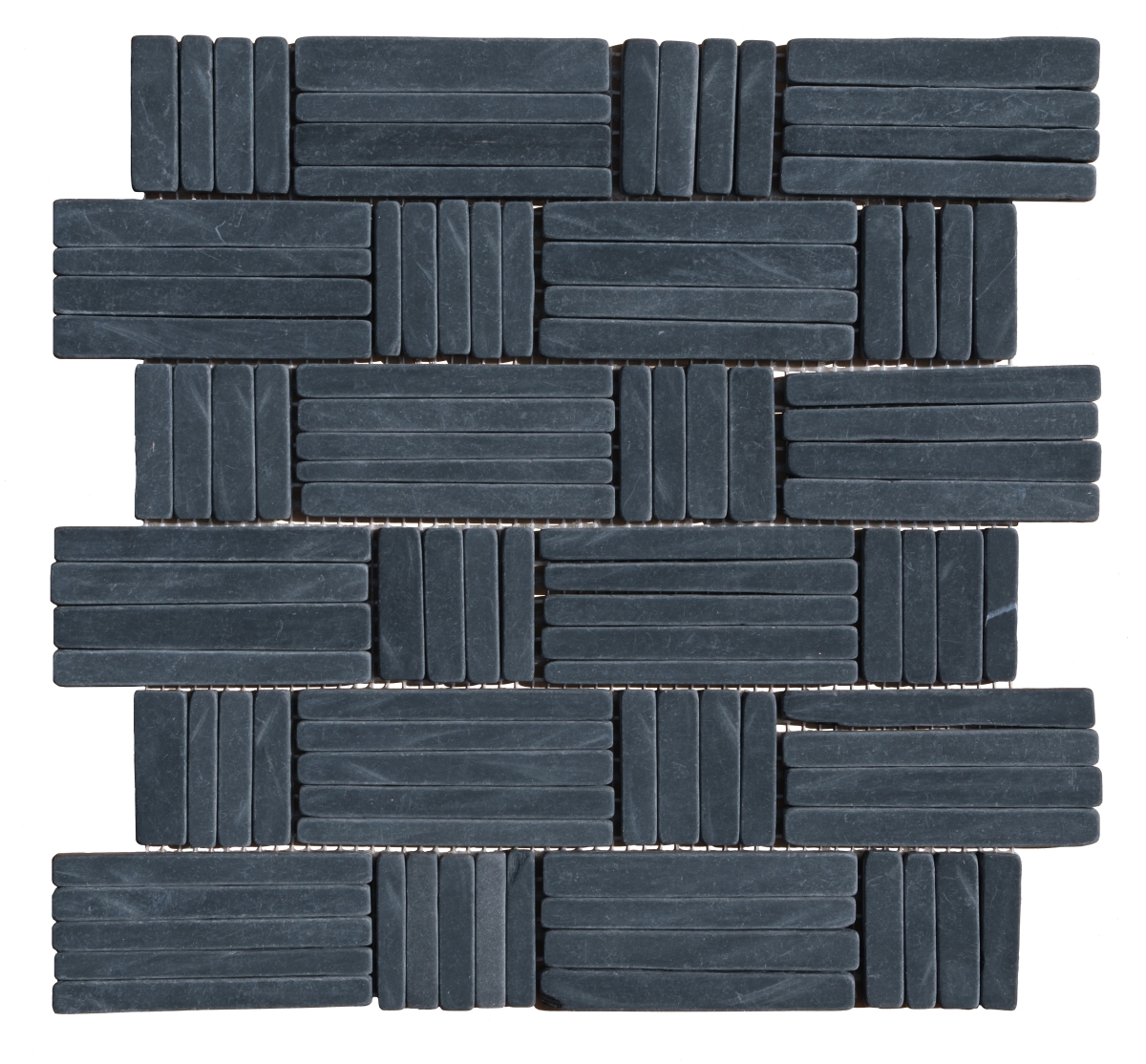LS021-S Slate Alternate Basket Weave Mosaic Blend - Black