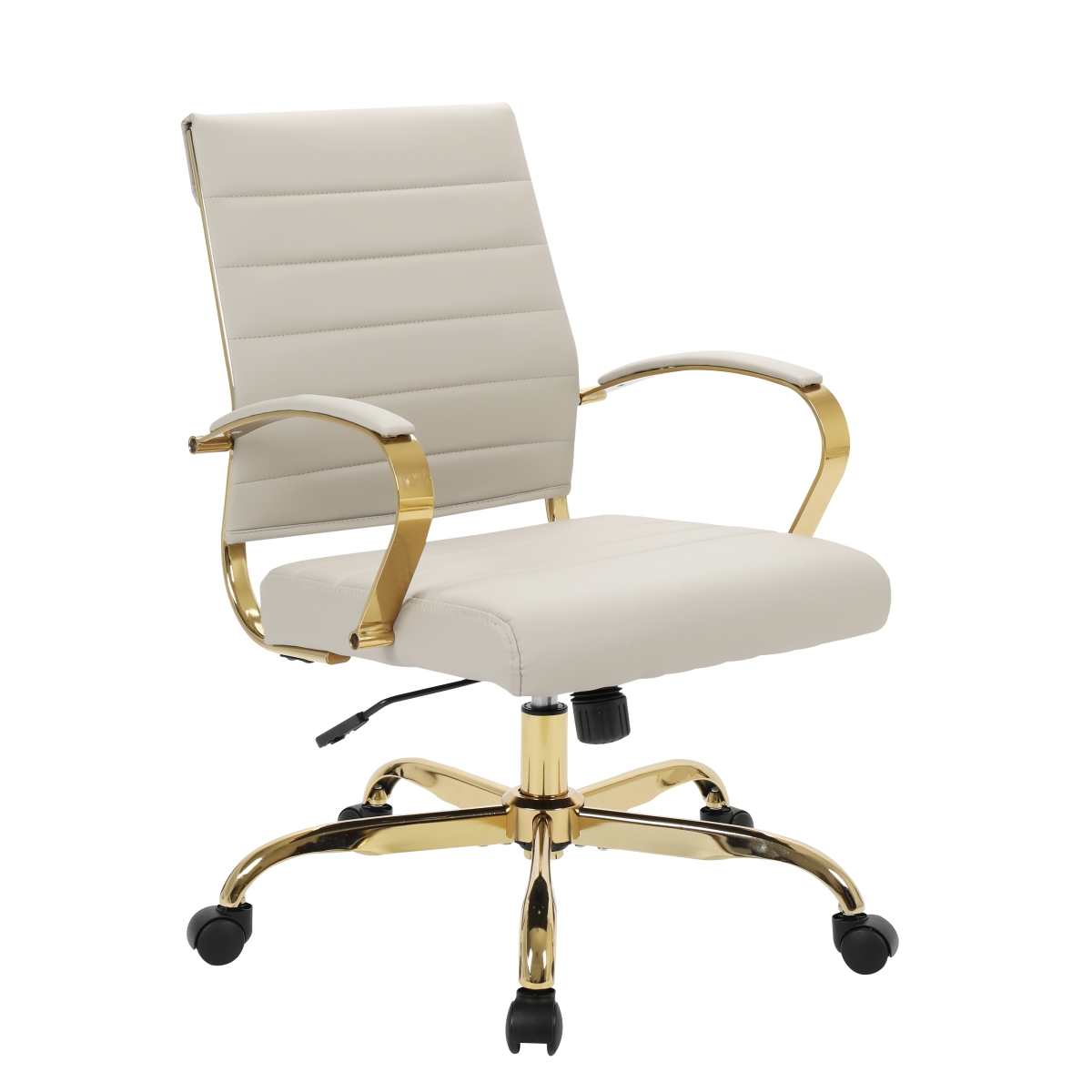 BOG19TL Benmar Home Leather Office Chair with Gold Frame, Tan