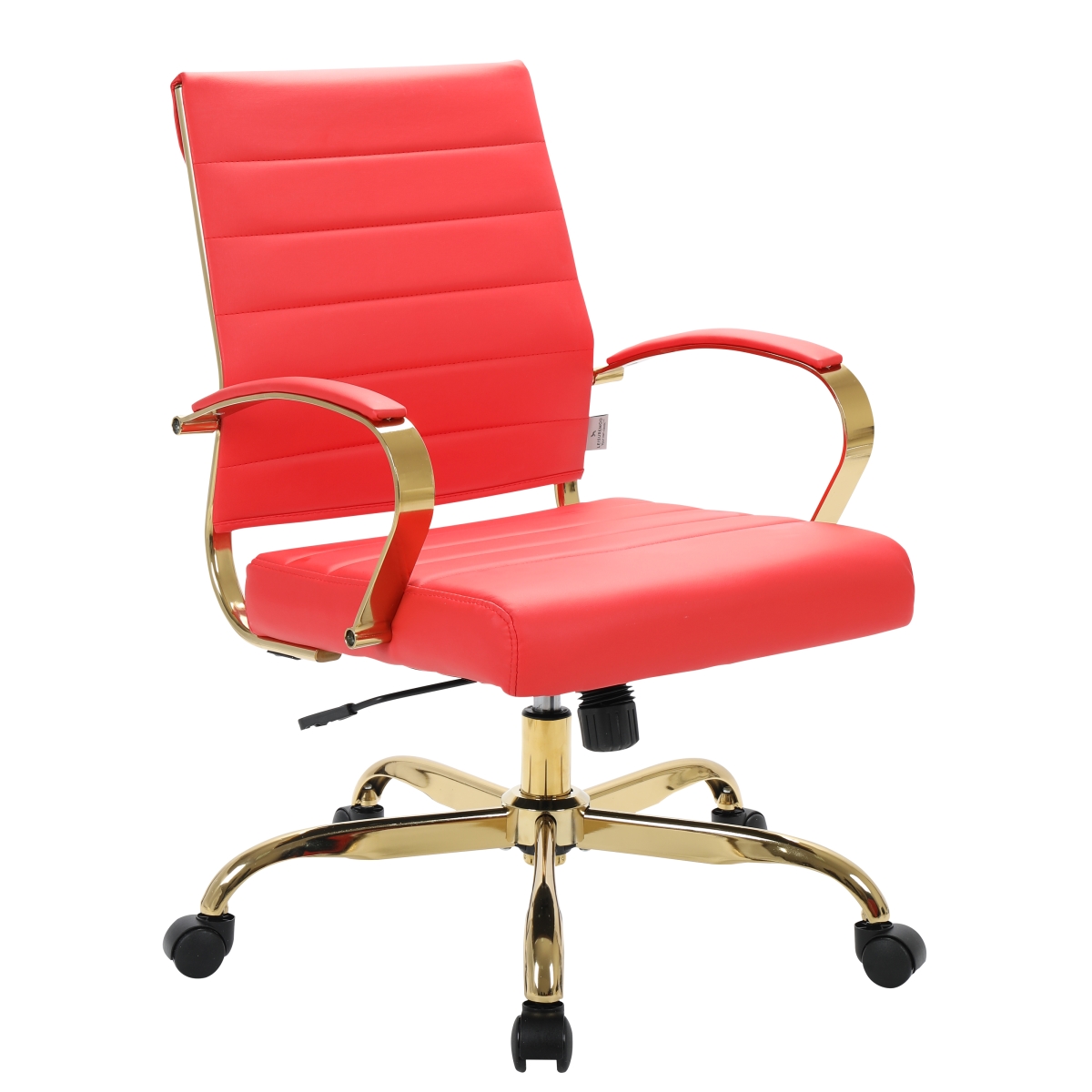 BOG19GRL Benmar Home Leather Office Chair with Gold Frame, Grey
