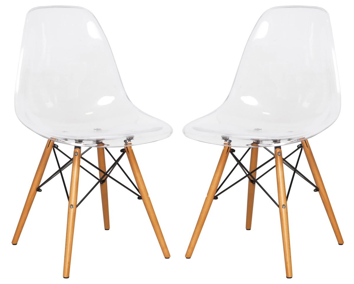 32.40 in. Dover Molded Side Chair, Clear - Set of 2