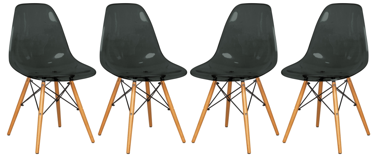 Dover Molded Side Chair - Transparent Black - Set of 4