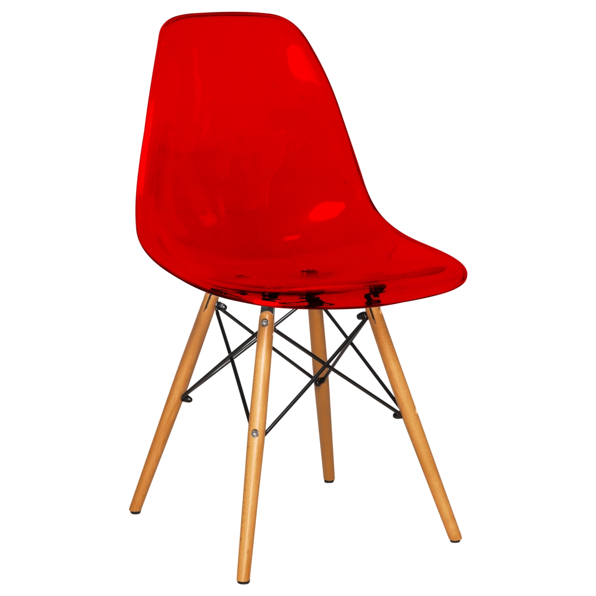 32.40 in. Dover Molded Side Chair, Transparent Red