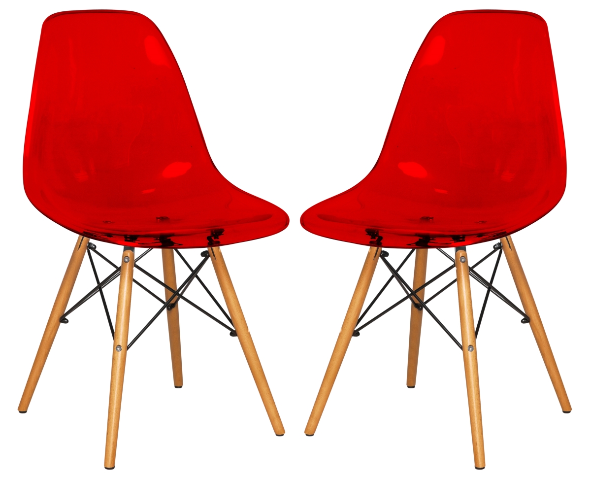Dover Molded Side Chair - Transparent Red - Set of 2