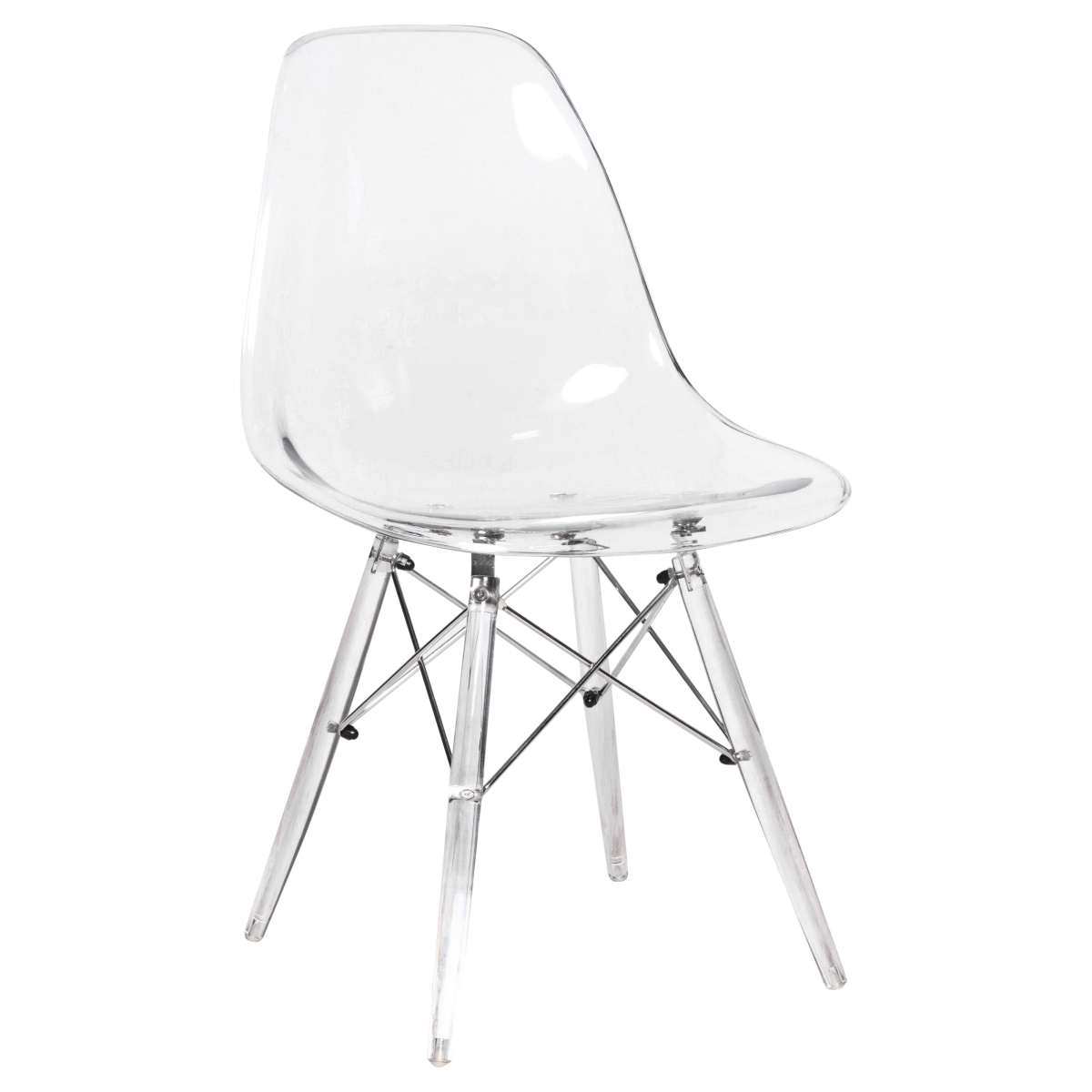 EPC19CL 32.40 in. Dover Molded Side Chair with Acrylic Base, Clear