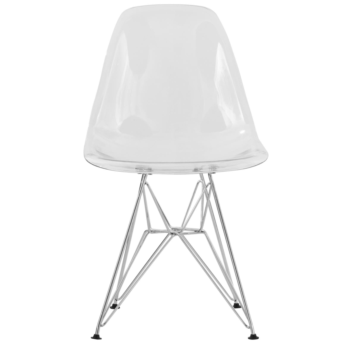 32 x 18.40 x 17 in. Cresco Molded Eiffel Side Chair, Clear