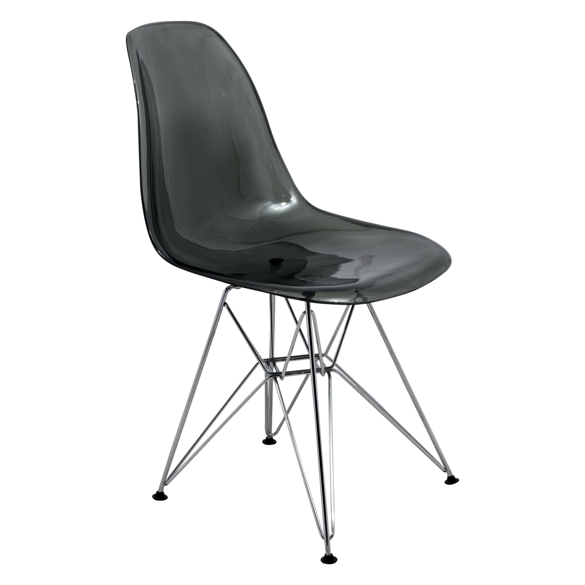 32 x 18.40 x 17 in. Cresco Molded Eiffel Side Chair, Transparent Black