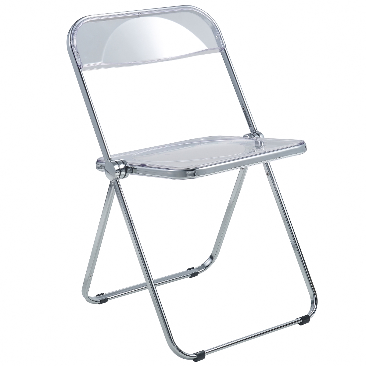 Lawrence Acrylic Folding Chair with Metal Frame, Clear