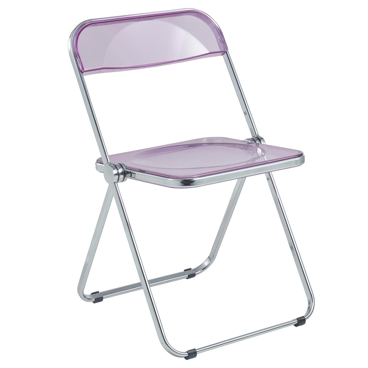 Lawrence Acrylic Folding Chair with Metal Frame, Magenta