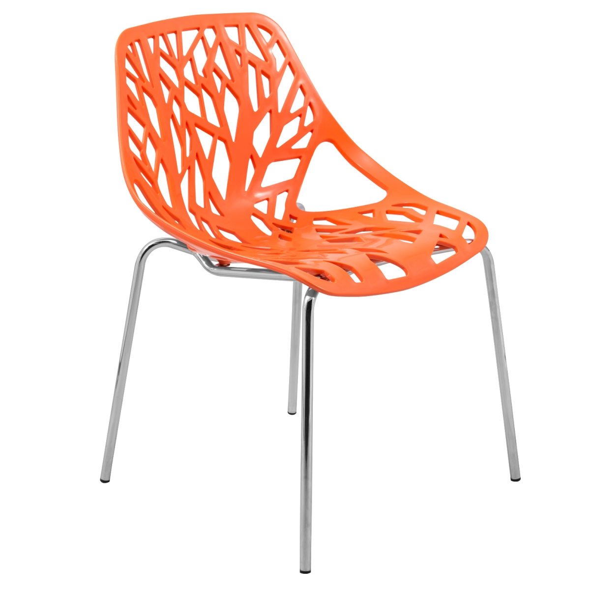 AC16OR Modern Asbury Dining Chair with Chromed Legs - Orange