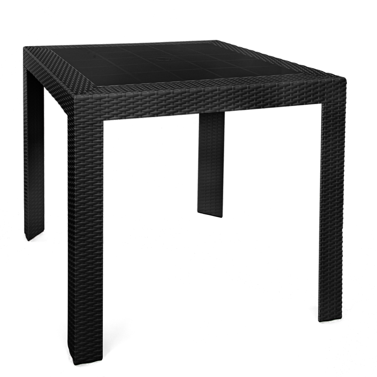 28 x 31 x 31 in. Mace Weave Design Outdoor Dining Table, Black