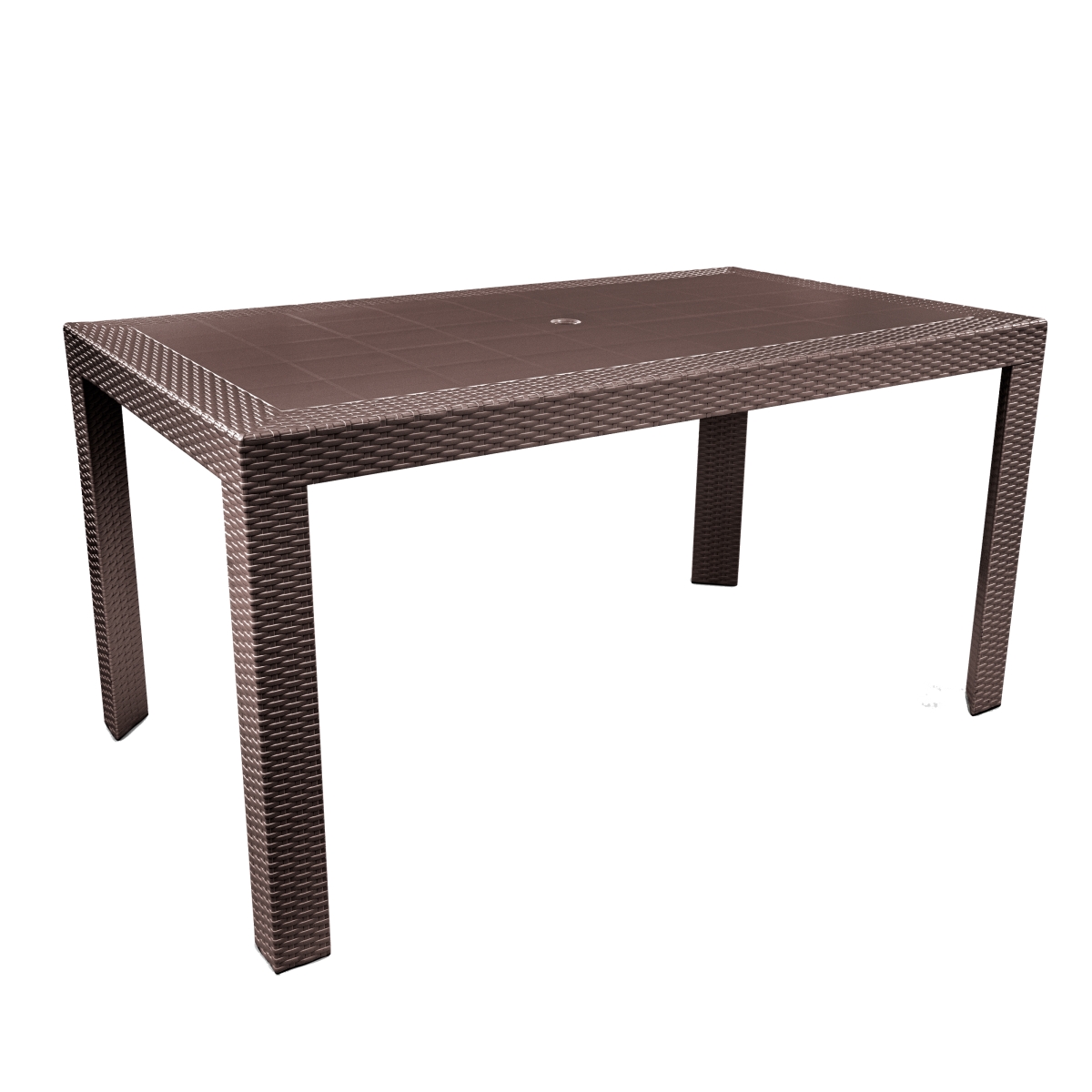28 x 55 x 31 in. Mace Weave Design Outdoor Dining Table, Brown