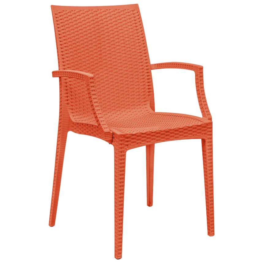 MCA19OR 35 x 16 in. Weave Mace Indoor & Outdoor Chair with Arms, Orange