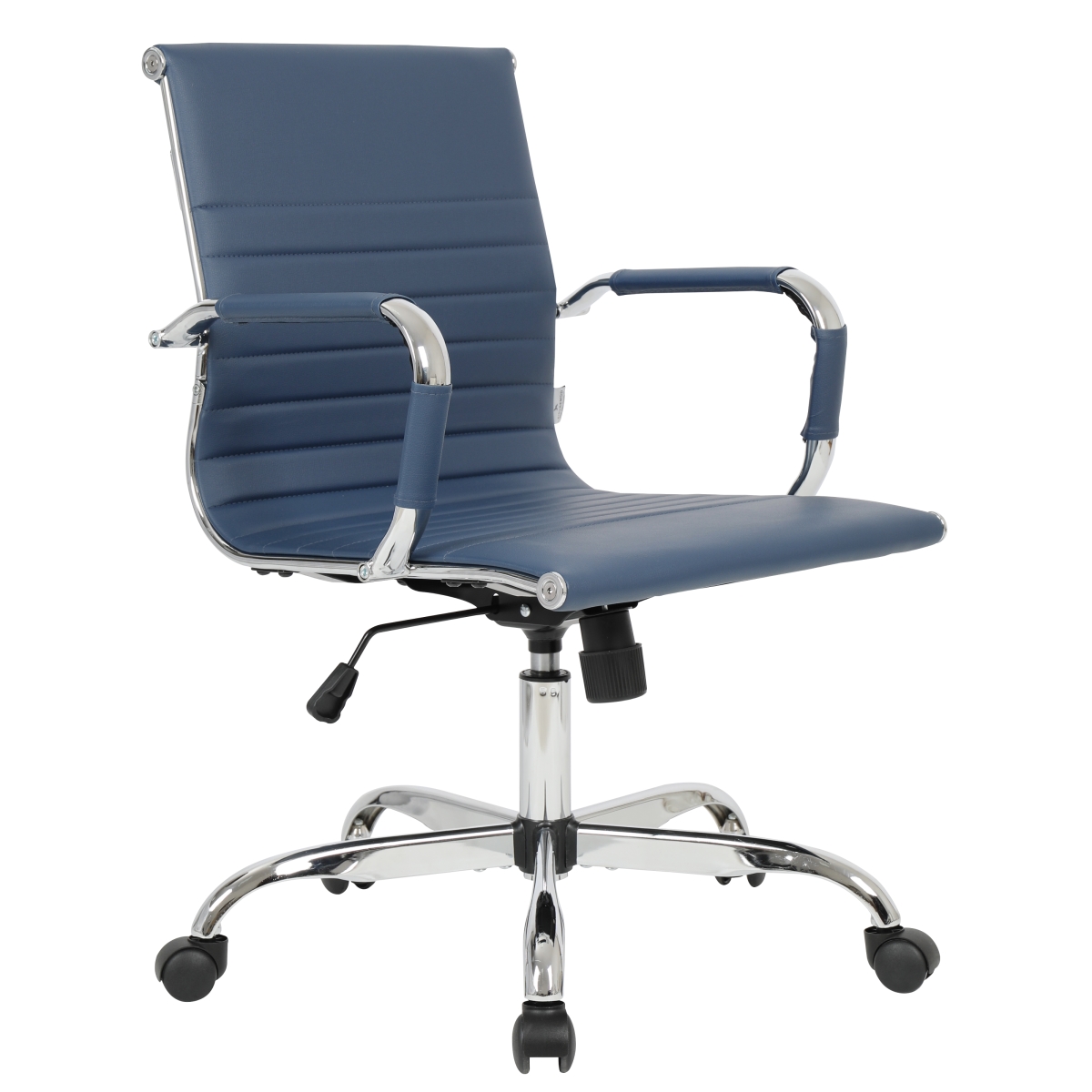 Harris Faux Leather Office Chair, Navy Blue