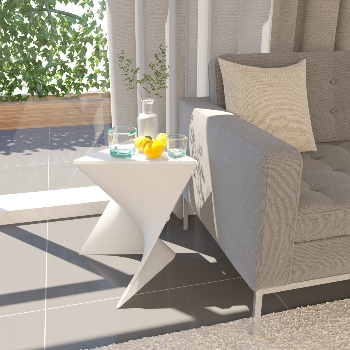 17 x 15.75 x 15.5 in. Randolph Modern Side Table, White