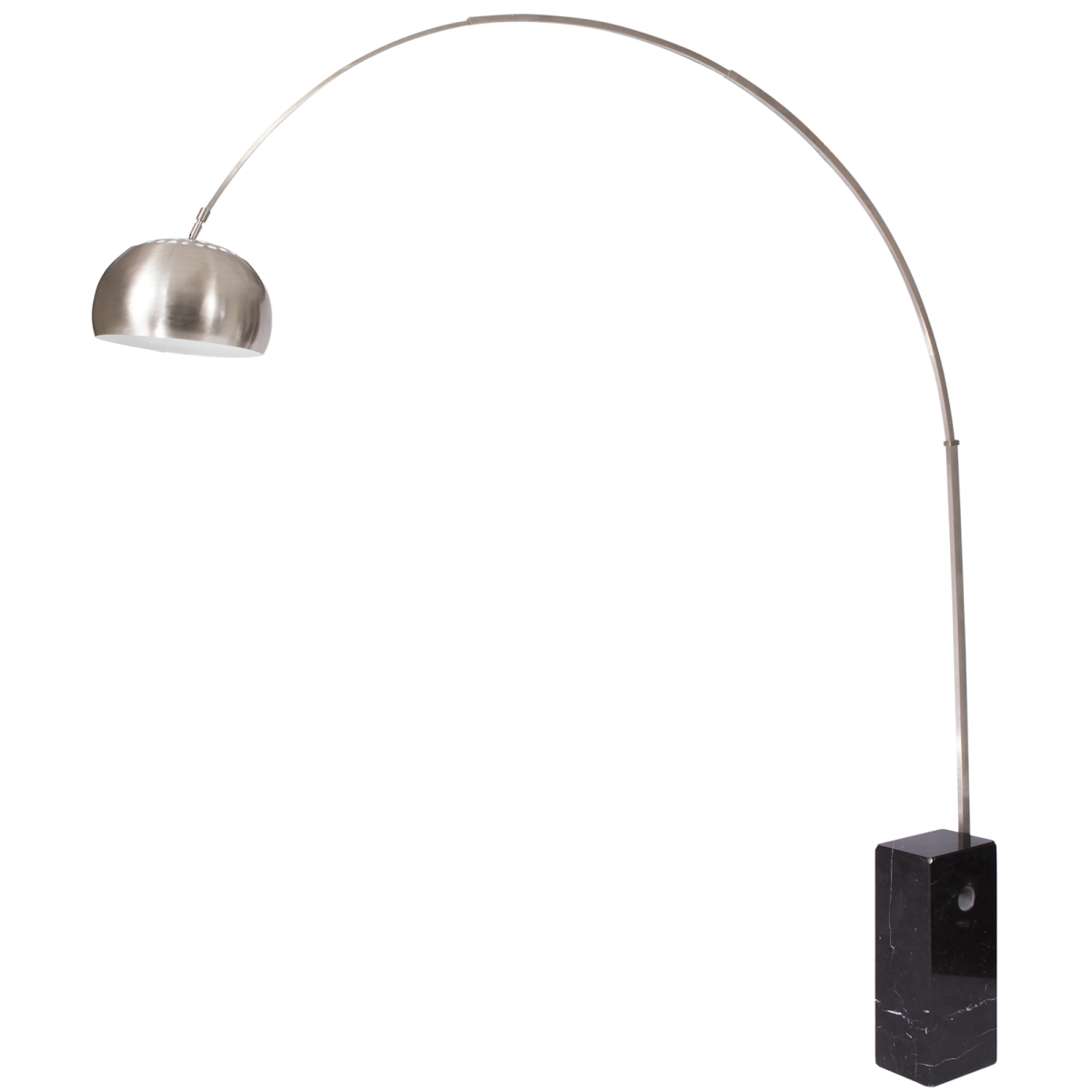 Arco Floor Lamp with Marble Cube Base, Black