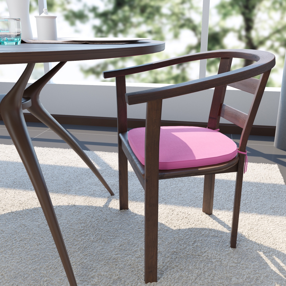15.5 x 15.5 x 1.75 in. Modern Dining Chair Cushion Pads, Pink