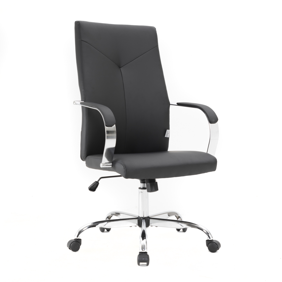 46.06 x 26.62 x 24.8 in. Sonora Modern High-back Tall Adjustable Height Leather Conference Office Chair with Tilt & 360 Degree Swivel, Black