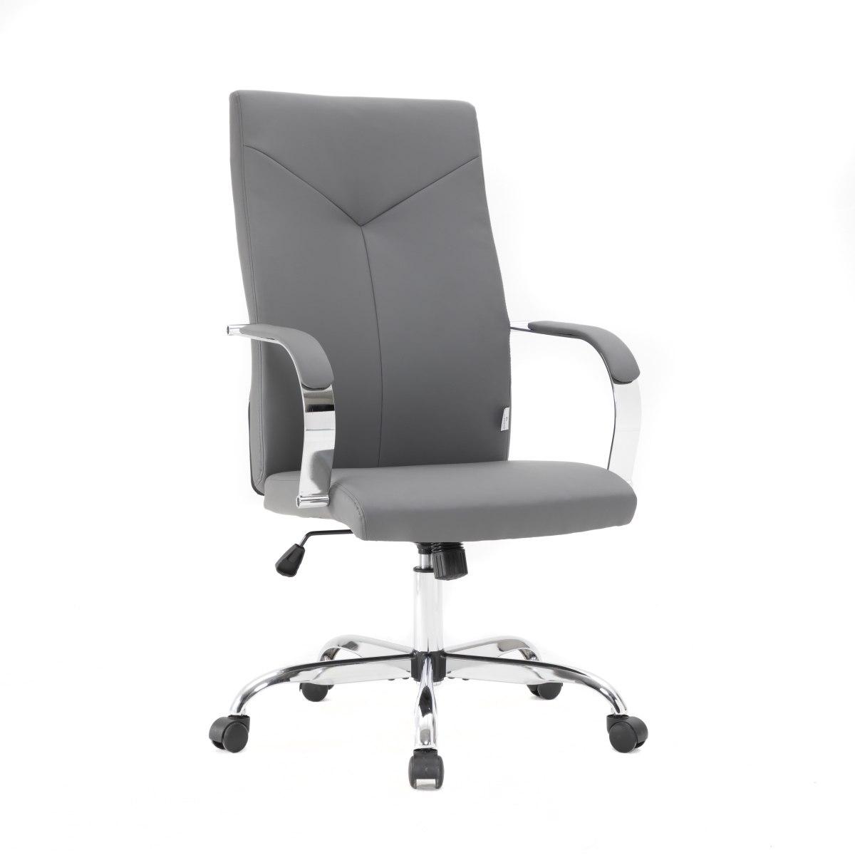 46.06 x 26.62 x 24.8 in. Sonora Modern High-back Tall Adjustable Height Leather Conference Office Chair with Tilt & 360 Degree Swivel, Grey