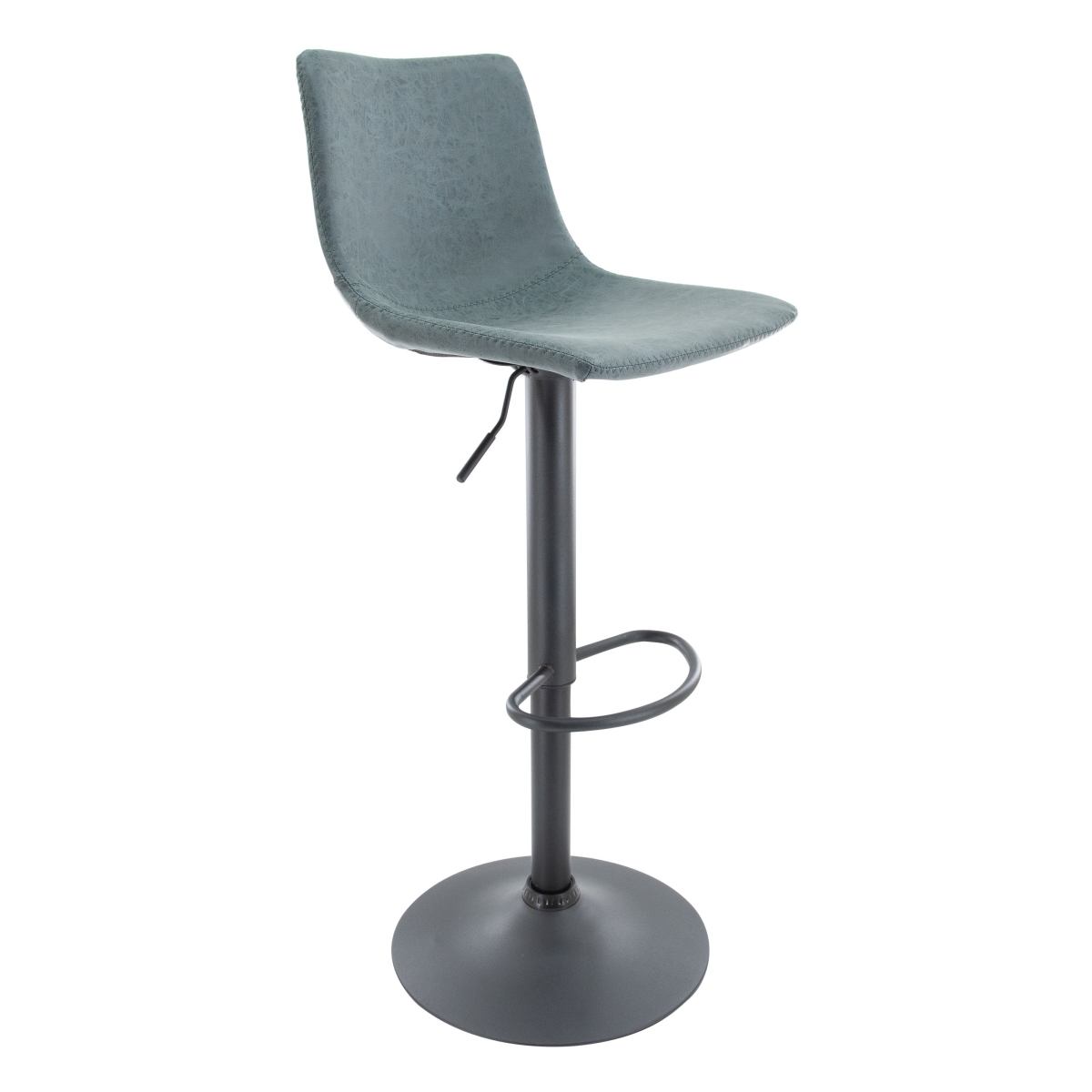 TS29BU Tilbury Modern Adjustable Bar Stool with Footrest & 360 deg Swivel, Peacock Blue