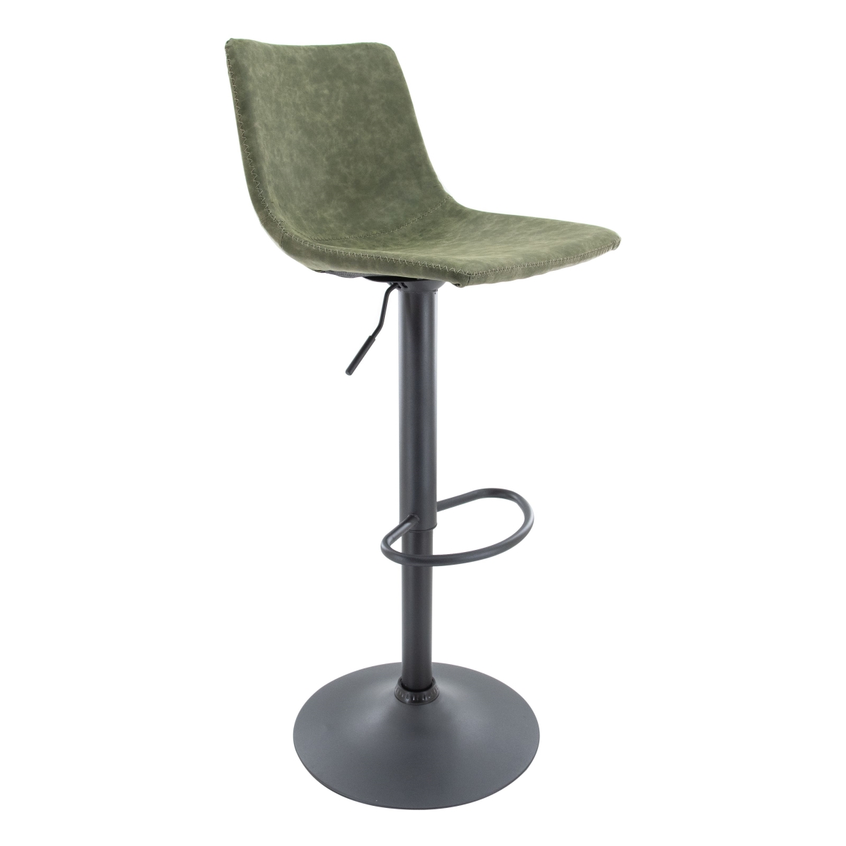 TS29G Tilbury Modern Adjustable Bar Stool with Footrest & 360 deg Swivel, Olive Green
