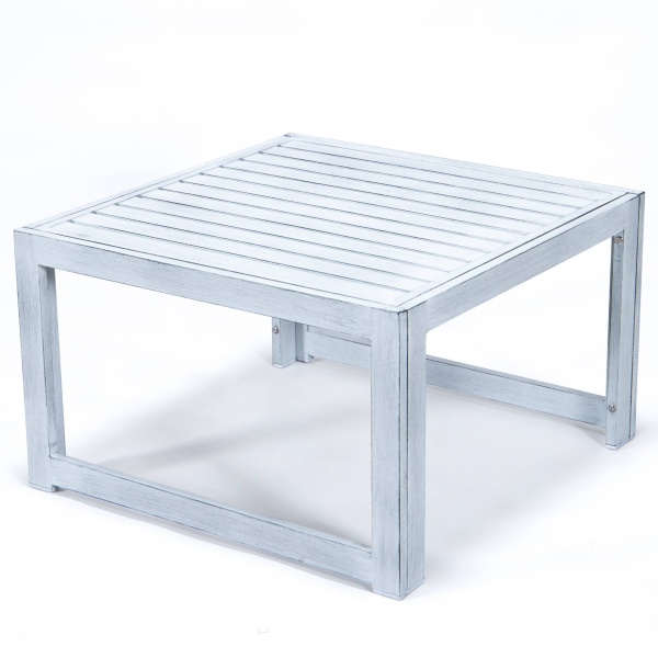 Chelsea Aluminum Patio Coffee Table, Weathered Gray