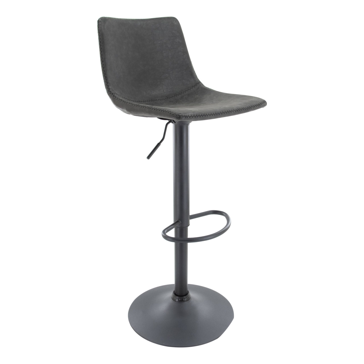 TS29BL2 43.7 x 16.9 x 18 in. Tilbury Modern Adjustable Bar Stool with Footrest & 360 deg Swivel, Charcoal Black - Set of 2