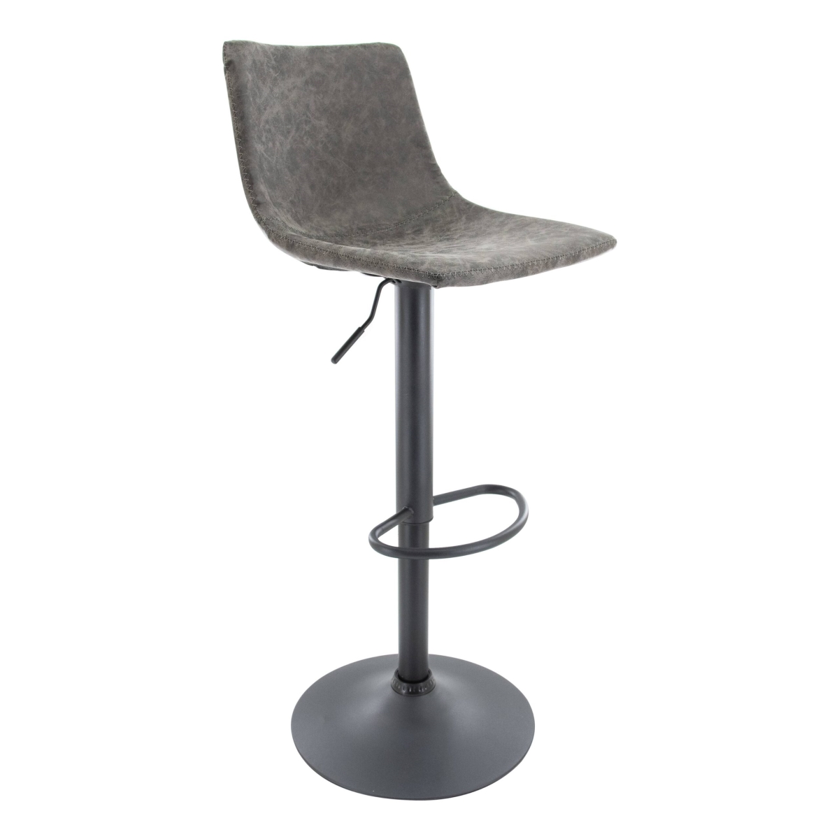 TS29GR2 43.7 x 16.9 x 18 in. Tilbury Modern Adjustable Bar Stool with Footrest & 360 deg Swivel, Grey - Set of 2 -  LeisureMod