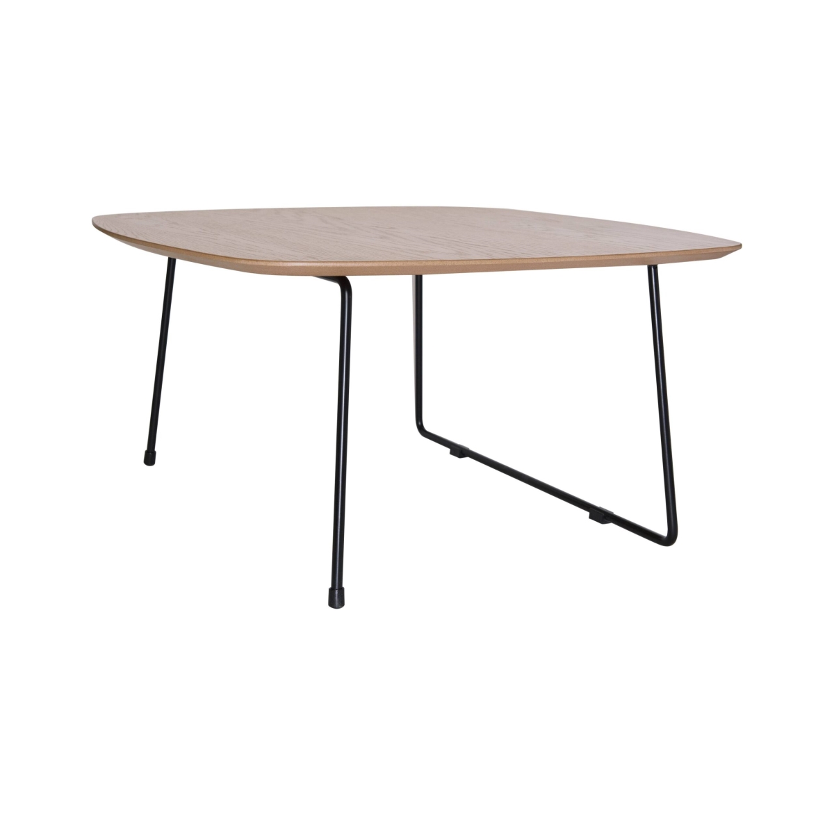 PTSBL-31NW Pemborke Mid Century Modern Square Coffee Table with Wood Top & Powder Coated Iron Frame for Living Room & Bedroom, Natural Wood