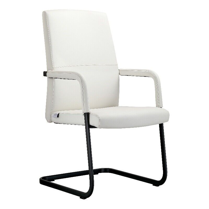 Picture of LeisureMod EGO23WL 38.58 x 21.25 x 25.6 in. Evander Office Guest Chair with Leather&#44; White