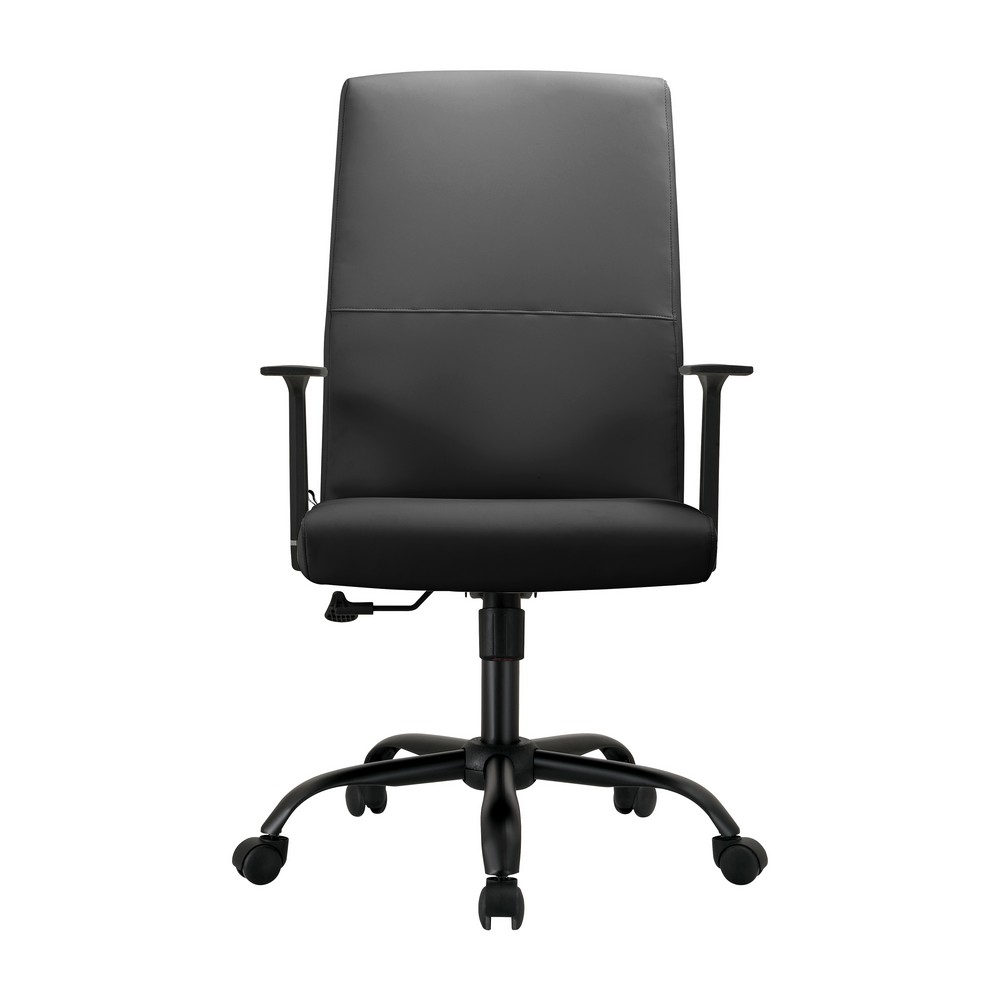 Picture of LeisureMod EO19BLL Evander Series Office Guest Chair in Black Leather